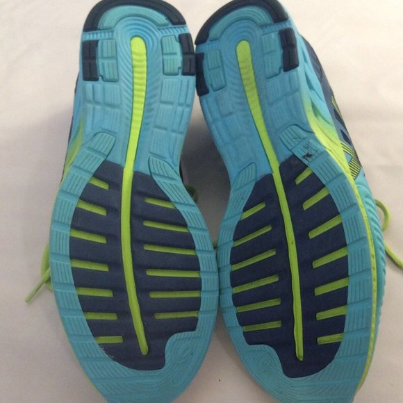 ASICS GEL FuzeX Turquoise/Navy/Neon YellowT689N Womens RUNNING SHOES SIZE 11.5 - Picture 5 of 10